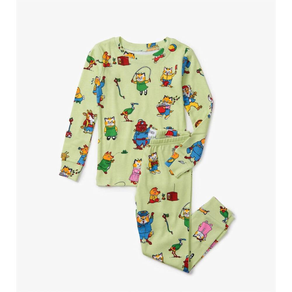 NEW BOOKS TO BED boy's richard scarry’s busy world pajamas in green